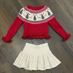 Tahari Red and Cream Kids Matching Set